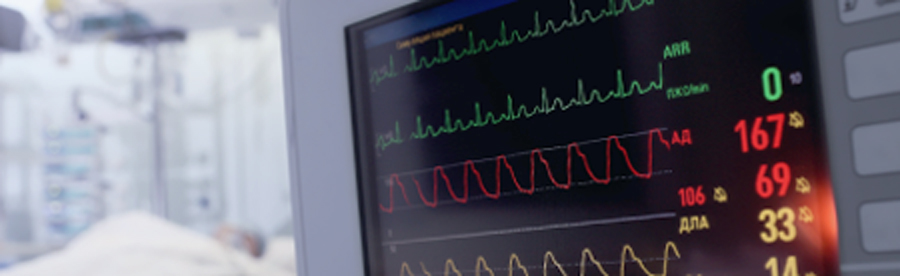 Patient vitals monitor with blurred background